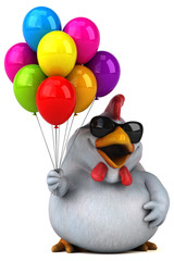 Fun chicken - 3D Illustration