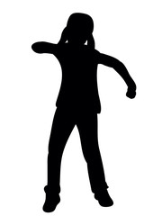  silhouette child dancing hip hop dance, childhood