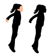  silhouette little girl jumping, childhood