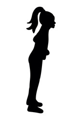 silhouette little girl jumping, childhood