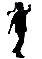 silhouette of baby fun dancing