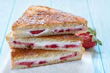 Cream Cheese Strawberry Stuffed French Toast