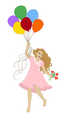 girl and baloons