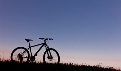 Naklejka na ściany i meble Bicycle, sunset