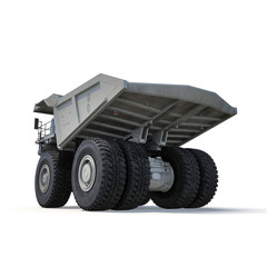 Heavy mining truck on white. 3D illustration