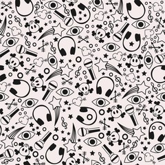 Seamless pattern with cute drawings.
