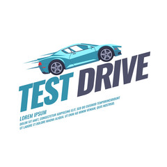 Obraz premium Modern poster test drive with the car