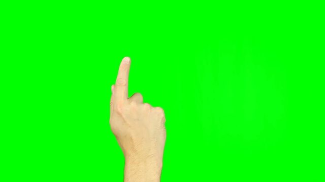 Drawing smile sign with finger gestures on green screen. Gestures on touch pad touchscreen tablet smartphone kinetics gadget. Footage contains solid green instead alpha channel for easy keying.