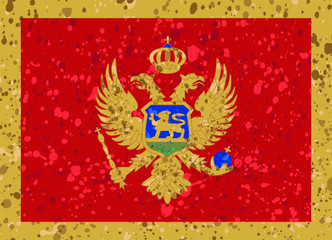 montenegro flag grunge illustration