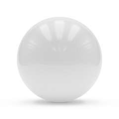3d rendering white sphere on white background