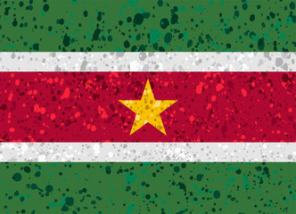 suriname flag grunge illustration