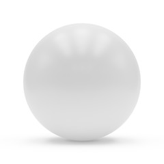 3d rendering white sphere on white background