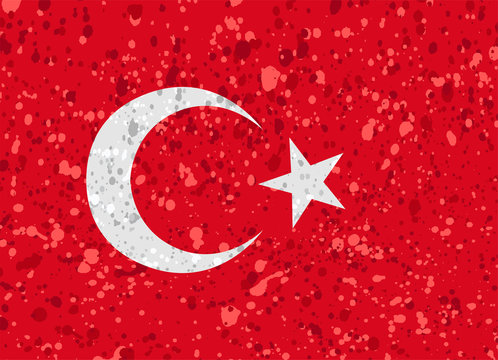 turkey flag grunge illustration