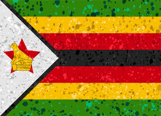 zimbabwe flag grunge illustration