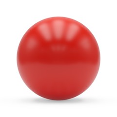 3d rendering red sphere on white background