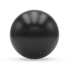 3d rendering black sphere on white background