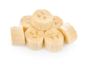 banana slice on white background