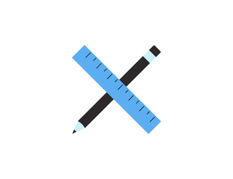 Flat vector office measuring tool drawing 