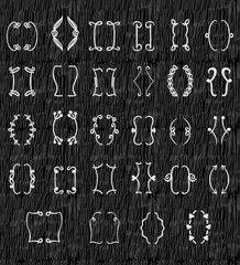 Set of braces. Vector hand drawn illustration.