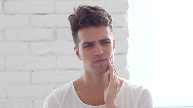 Toothache, Young Man with Toth Infection