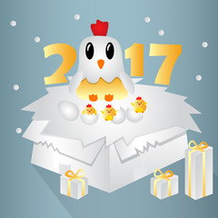 Happy new year with paper art and craft style. ; vector illustration