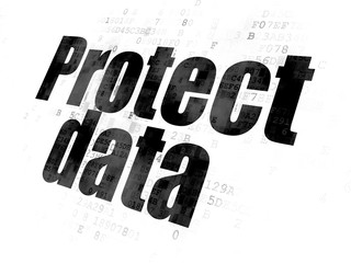 Safety concept: Protect Data on Digital background