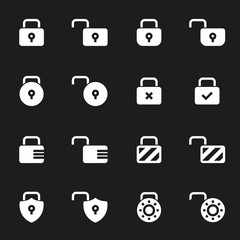 Vector white locks icons set