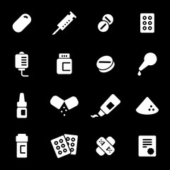 Vector white pills icons set