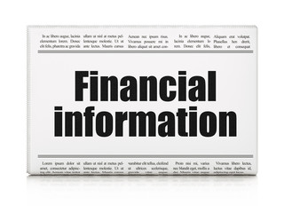 Finance concept: newspaper headline Financial Information
