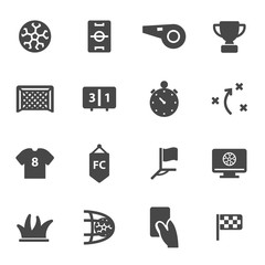 Vector black soccer icons set