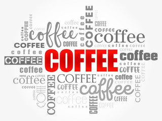 Coffee words cloud collage, art concept background