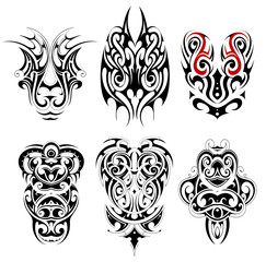 Set of tribal tattoo shapes