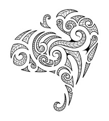Naklejka premium Maori style tribal art tattoo