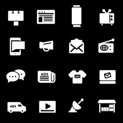 Vector white advertisement icons set