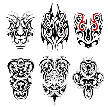 Set of tribal tattoo shapes
