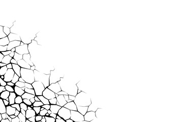 Earth cracks or lightning on white background. Grunge texture design.
