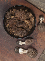 Morel fungus boiled