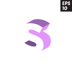 Initial letter S lowercase logo design template block violet purple