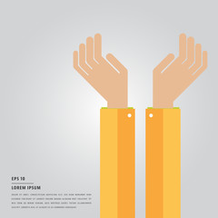 Lorem ipsum text and hands raised for hope