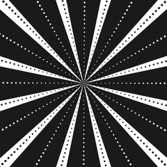 Illusion rays Black and white background. Vector Illustration. Retro sunburst background. Grunge design element. Good for pictures, wallpapers