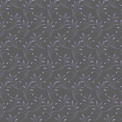 Vector seamless texture of the branches on the background, illustration with leave,can be used for wallpaper, pattern fills, web page background,surface textures, invitation card. Floral textile.