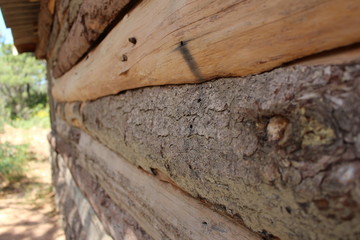 madrier en bois écorce