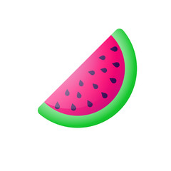 Watermelon icon. Cartoon watermelon for sticker or summer cards, posters, banners etc.