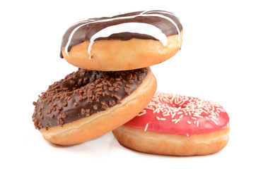 Donuts on a white background