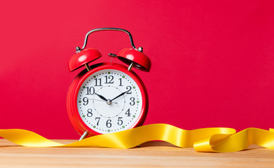 alarm clock and ribbon
