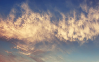 Naklejka na ściany i meble soft blue sky and sunset cloud