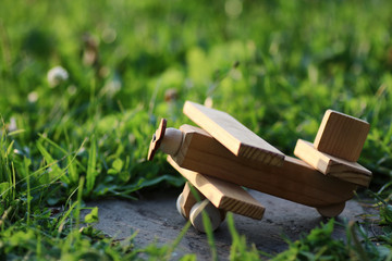 wooden toy airplane