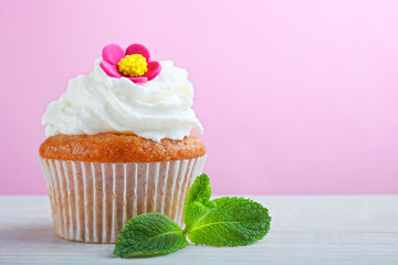 Cupcake with cream