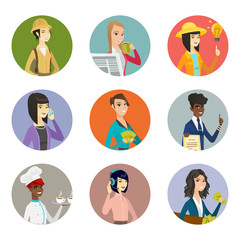 Vector set of characters of different professions.