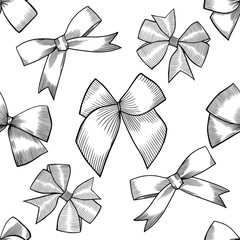 Seamless pattern with tie and bow